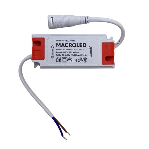 [PEC18DR] Driver para panel LED Macroled de 18W (PEC18DR)