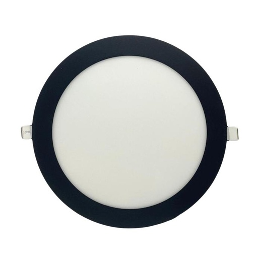 [NPER18CW] Panel flat circular Macroled de embutir 18W frío negro (NPER18CW)
