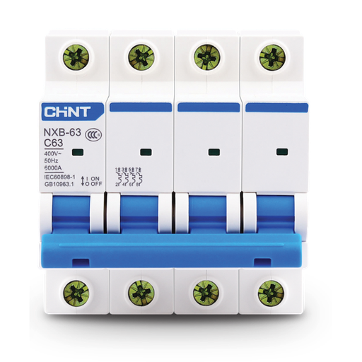 [NXB-63 4P C63 6kA] Termica tetrapolar Chint 4x63A 6kA Curva C Riel Din (NXB-63 4P C63 6kA)