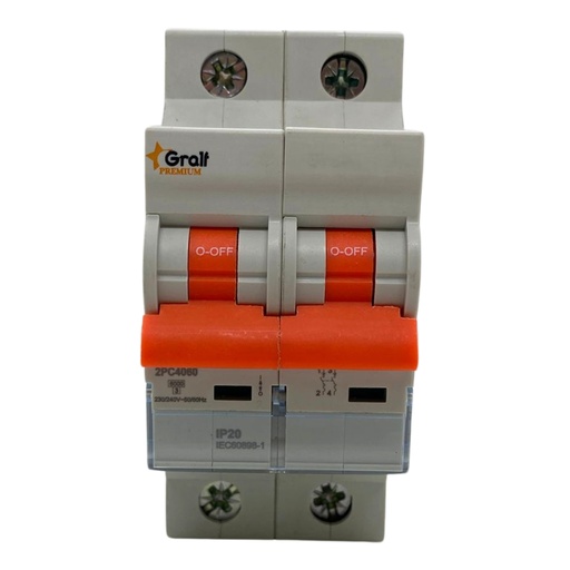 [TG-2P40A6KA] Termica Gralf 2P 40A 6KA Riel Din (EPB-63ME2PC4060)