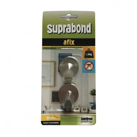 [AFX P35 AR] Perchas autoadhesivas circulares 35mm acero inoxidable x 2u (AFX P35 AR)