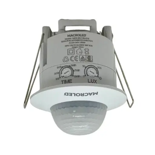 [SMEB-360-12M-IP20] Sensor de movimiento para embutir Macroled blanco 12m de alcance (SMEB-360-12M-IP20)