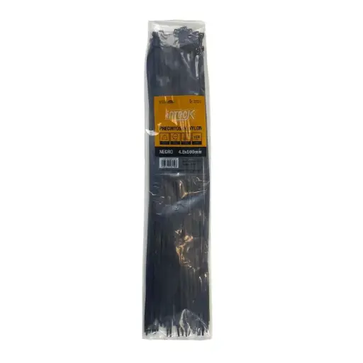 [PN48-500N] Precinto de nylon Inteck 4.8mmx50cm filtro uv negro x100u