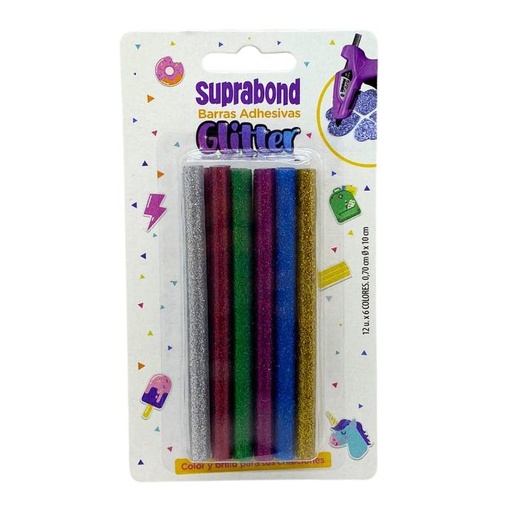 [C HM HX GL 12] Barra adhesiva Glitter x 12 unidades (C HM HX GL 12)