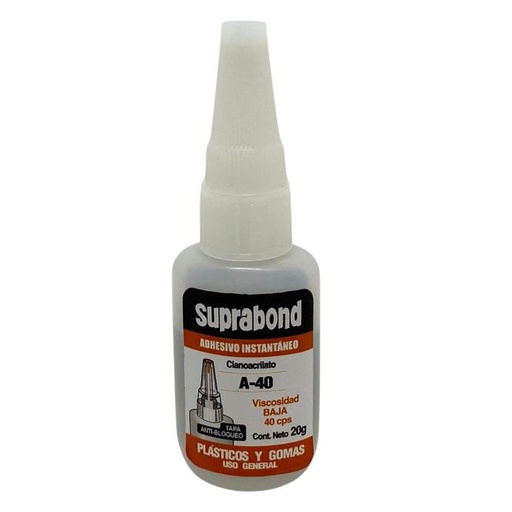 [CIA A-40 20] Adhesivo cianoacrilato A-40 plasticos y gomas viscocidad baja (CIA A-40 20)