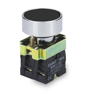 [NP2-BA21] Pulsador de cuerpo metalico de 22 mm NEGRO con contacto NA