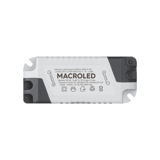 [P40-1195-PS-3600LM-DR] Driver para panel LED Macroled de 40W